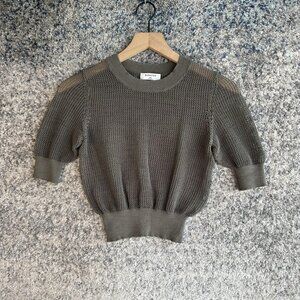 Babaton‎ Sweater Womens 2XS Short Sleeve Mesh Knit Crewneck Lightweight Pullover